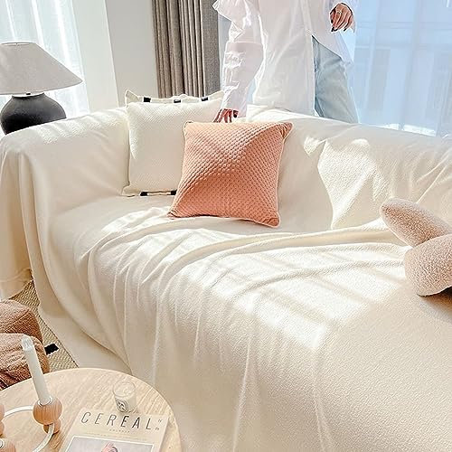 Bishilin Sofabezug 3 Sitzer Modern, Sofaüberwurf rutschfest Beige 145x300CM Couchbezug Eckcouch Universal