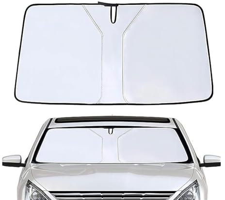 YYRTTDM Sonnenschutz Auto Frontscheibe für BMW 3er 323Ci E46 328Ci E46 318Ci E46 320Ci E46, Faltbare Windschutzscheibe Sonnenblende Hitzeschutz UV Schutz, Autozubehör,Silver