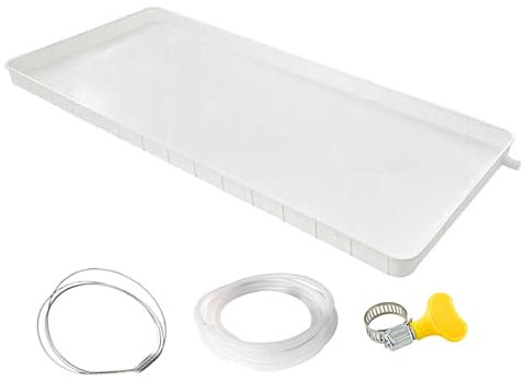 Abtropfschale für Klimaanlagen, mit Ablauf, Schlauch 2M, für Split-Klimaanlage für den Innen- und Außenbereich, Auffangwanne Kunststoff, Schützt den Boden vor Wasserschäden(92.5*45cm/36.4*17.7in)