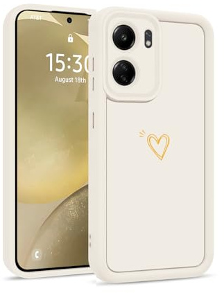 ChoosEU Hülle für Xiaomi Redmi 13C / Redmi 13 C/Poco C65 Dünn Silikon Handyhülle mit Liebesherz Love Muster Motiv für Mädchen Frauen Stoßfeste Kratzfeste Weich Case Griffige Schutzhülle - Weiß