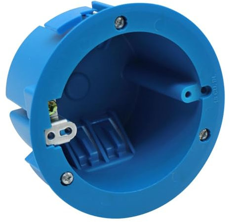 XGGYA 4'' Old Work Round Electrical Box，18 Cubic Inches Outlet Box，1-Gang PVC Round Ceiling Electrical Box for Old Work,Blue,ETL Listed(1 Pack)
