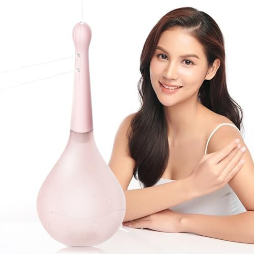 PRITOK Po Dusche: 150ml Wiederverwendbare Po Dusche Irrigator, Dusche Irrigator für Darmspülung, Intimdusche Anti-Rücklauf, Wohlbefinden und Entspannung Mittels Darmspülung, Rosa