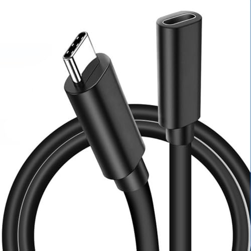 CHXINGCHEN USB C Extension Cable [1M], USB 3.1/10Gbps PVC USB Type C Extender Cord 20V/5A/100W Fast Charge Data Transfer 4K@60Hz Video Display Lead Cable (Black)