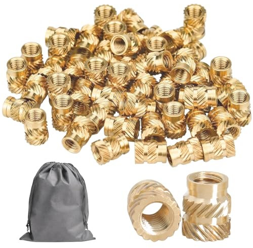 210 Stück Gewindeeinsatz M2 M2.5 M3 Einschmelzgewinde Messing Einpressmuttern Gewindeeinsatz 3D Druck Verschleißfest und Korrosionsbeständig Geeignet für 3D-Gedruckte Teile Kunststoffteile
