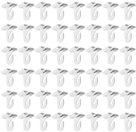 QUARKZMAN 200 Paire Crochets Plafond Suspendu Pour Suspendu Plantes Blanc | 1 L Largeur Clip Piste T-Bar Métal, & Décorations, Crochets Plafond Suspendu