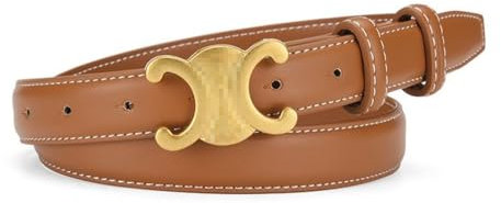 DKDXID Gürtel Braun Damen,Gürtel Erstellbarer,Skinny Ledergürtel für Kleider,Taillengürtel Verstellbar,Ledergürtel Schmal,Gürtel Dünn,Taillengürtel Dekorativen,Mode Women Belt Thin für Jeans-90cm