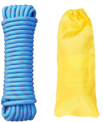 AOIQTTJNB Kletterseil 10mm Statisches Nylon Seil 100m für Höhenrettung | Bergsteigen, Bootstauwerk, Ankertauwerk & Hebezeug Hohe Tragfähigkeit & Abriebfestigkeit, blau