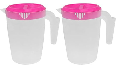 Cabilock Lot de 2 couvercles en plastique - Capacité : poignée ergonomique - Récipient à boire de qualité alimentaire - Pour boissons froides, jus, bière, réfrigérateur, restaurant, bar, fête