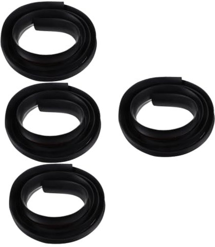 Lurrose Lot De 4 Rouleaux De 2 M De Moquette Noire À Bords Hauts Et Bas Avec Bandes De Bordure Bandes De Revêtement De Sol Bande De Transition Pour Carrelage Bordure Extérieure En