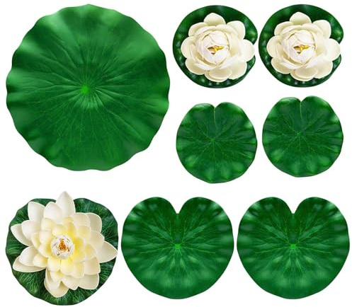 Fiori Galleggianti Decorativi 9 Pezzi Ornamenti Artificiali Realistici