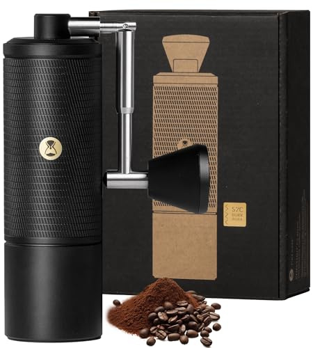 Timemore C5 PRO Manual Coffee Grinder - 42mm Stainless Steel Burr, 48 Adjustable Settings, Hand Coffee Grinder with Fordable Handle, All Metal, Portable for Home, Office & Outdoor, 30g Capacity, Black