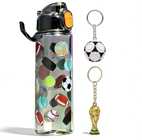 650ml Trinkflasche, Auslaufsicher mit Flip-Deckel und Trinkaufsatz, Sport-Design Schulflasche für Der perfekte Durstlöscher für junge Sportfans! Unsere 650ml Trinkflasche vereint ein cooles , BPA Frei