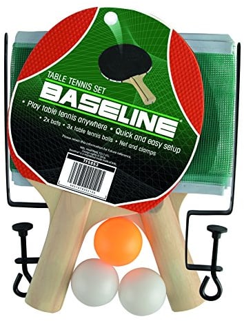 Toyrific | Baseline Table Tennis Ping Pong Set with 2 Bats, 3 Balls And Net, Outdoor Indoor Family Games