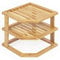 woodluv Corner Shelf Shelves Unit 3 Tier, Cupboard Organiser, Bathroom Shelf, Corner Organiser, Standing Storage Unit For Home, Living Room, Kitchen - Bamboo