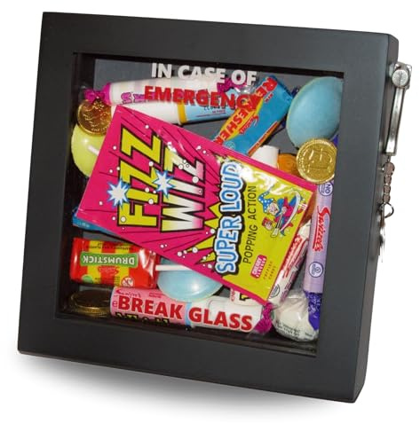 In Case of Emergency Break Glass Gift Box Frame – Fun Novelty Keepsake for 16th 18th 21st Birthday – Present Holder for Chocolate, Sweets, Drink, Money, Voucher