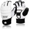 FitsT4 Sports MMA Handschuhe Boxhandschuhe gepolstert, Trainingshandschuhe Boxsack Sandsack Kickboxen Kampfsport Taekwondo Sparring mit Handgelenkschutz für Herren Damen,Weiß,XXL