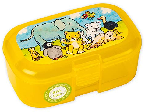 Lutz Mauder Snackbox Tierkinder Zoo - Mini Lunchbox - Brotdose Tierbabys Zootiere | Kinder Schule Kindergarten