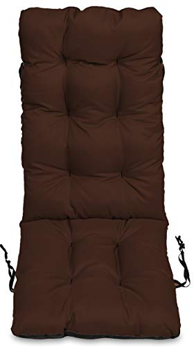 SuperKissen24. Cuscino per Sdraio 123x48 cm da Esterno ed Interno Resistente e Comodo per Sedie Reclinabili, Spiaggine e Poltrone da Giardino - Marrone