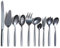 Berglander Black Silverware Servierset 10-teilig, Edelstahl-Besteck-Servierset mit schwarzer Titanbeschichtung, Servierlöffel, Silber-Serviergerät, Rostschutz, bleifrei (10 Stück)