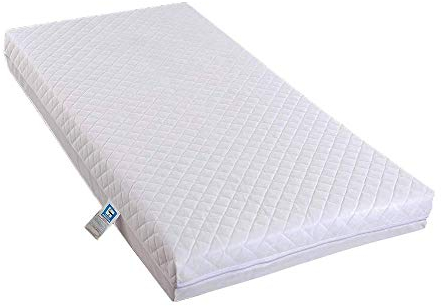 NightComfort - Coprimaterasso trapuntato per lettino e lettino con cerniera, 120 x 60 x 13 cm