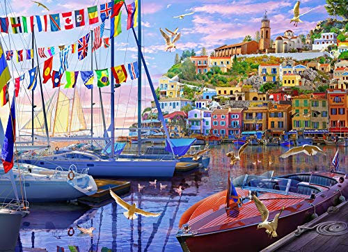 Vermont Christmas Company Boat Harbor Jigsaw Puzzle 1000 Piece