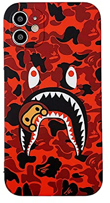 Beefkcase iPhone 12 Soft Case for Shark Face/Shark Teeth Fans Girls Kids Boys, Cartoon Cute Fun Funny Shockproof TPU Protective Non-Slip 6.1 Inch Case for iPhone 12 (H-YU)