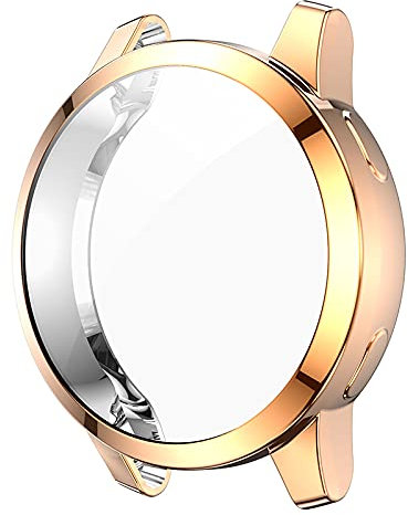 Tiggo Screen Protector Case for Garmin Venu 2 S / vivoactive 4 S,Protective Cover Silicone ,Ultrathin Scratch Resistant Case Smartwatch Accessories (gold, Venu 2S，vivoactive 4S)