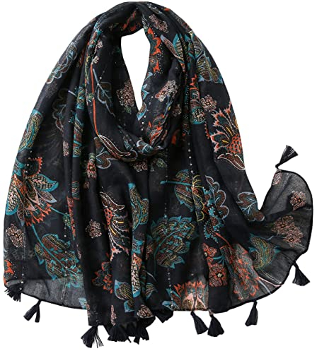 MAIRY Halstuch Damen Mutter Geschenk Stola für Abendkleid Tücher mit Quasten Halstücher Damen Tuch Kopftuch Halstuch Schal Damen Schal Tücher Damen Stola XXL Schal Damen Frauen Geschenk M0115
