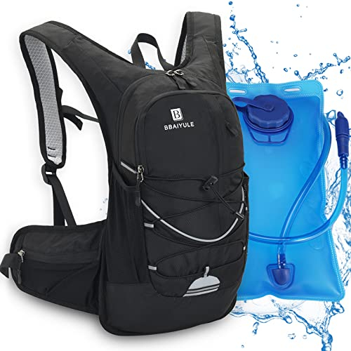 BBAIYULE Trinkrucksack, isolierter Trinkrucksack mit 2 l BPA-freier Wasserblase, für Laufen, Wandern, Radfahren, Klettern, Camping, Radfahren (Schwarz)
