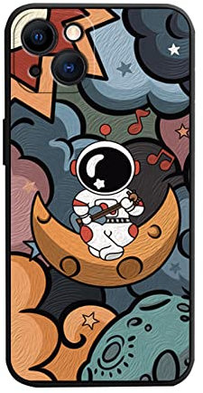 Yonds Queen for iPhone 11 Pro Max Cute Case, Cool Cartoon Astronaut Moon Space Painting Design Stylish Soft TPU Bumper Shockproof Anti-Slip Protector Fashion Case (iPhone 11 Pro Max, Moon)