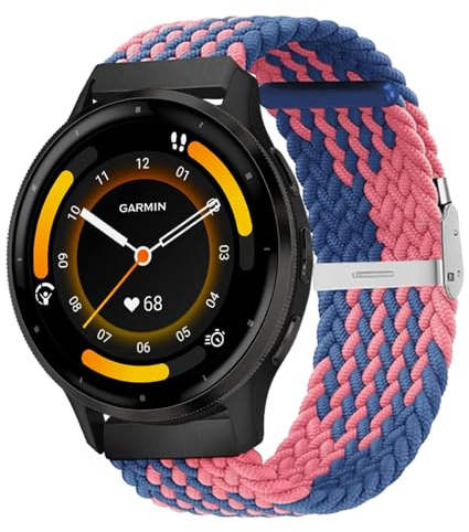 MiRowy 22MM Correa Compatible con Huawei Watch GT 3 46mm/Watch GT 3/3 Pro, Ajustable Trenzada Pulseras Repuesto Compatible con Amazfit GTR 3 Pro/GTR 3, Xiaomi Mi Watch, Garmin Vivoactive 4, Azul&Rosa