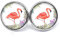 JUANLOWE Sommerliche Flamingo Ohrringe, Vogel Motiv, silberfarbene Ohrstecker aus Edelstahl mit Cabochon, Stecker
