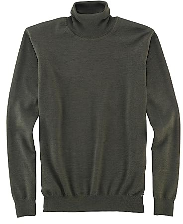 OLYMP Herren Rollkragenpullover Casual.Strick,Single Jersey,Regular fit,Oliv 47,M