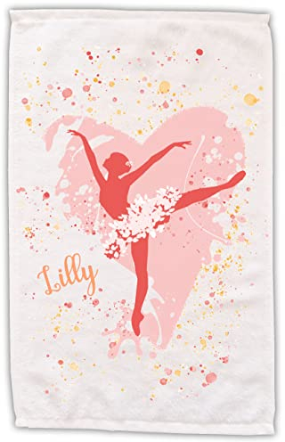 Kilala Gästehandtuch Ballarina mit Wunschname - personalisiertes-Handtuch Geschenk Ballettschule Ballettlehrerin (mit Namen)