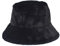 PANGHUBO Hut Fell Damen Einfarbiger Winter-Thermo-Winddichter Eimer-Fischerhut für Frauen für Frauen für Kette Blaues (Black, M)