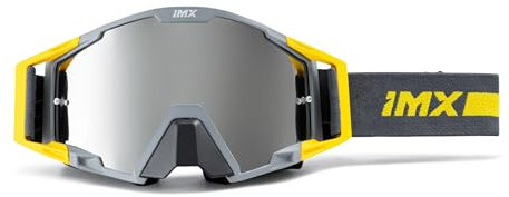 IMX RACING SAND Motorrad Schutzbrille | Iridium und Klares Visier inklusive | Anti-Beschlag und Anti-Kratz Linse | Nasenschutz | Breites 45mm Band mit Silikondruck | Drei Lagen Schaum