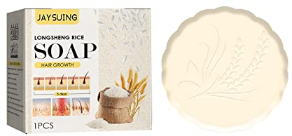 Rice Shampoo Soap, Reis Shampoo Seife gegen Haarausfall, Anti Haarverlust Seife, Anti Haarausfall Shampoo Seife, Festes Shampoo, Fördert das Haarwachstum und verhindert Haarausfall (1 Stück)