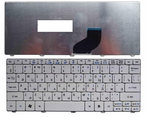 YANHAO Tastiera for Acer Aspire One D255 D255E D257 AOD257 D260 D270 AOD260 AO521 AO532 AO533 532 532H 521 533 RU Russo [Facile da installare] (Color : White)