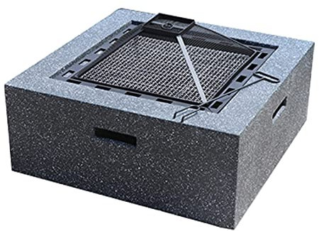 Feuerstelle, Holzfeuerstelle, Bonfire Magnesia-Holzkohlegrill mit quadratischem Boden, mit Grillset