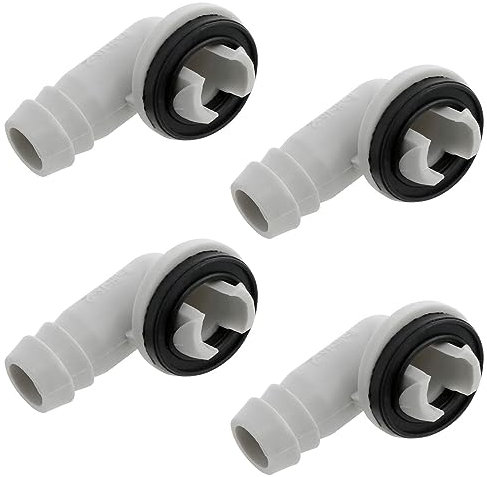 Zangc Connettori a gomito per tubo di scarico del condizionatore d'aria da 3/5, con anelli in gomma, adattatore per scarico condensa, 4 pezzi