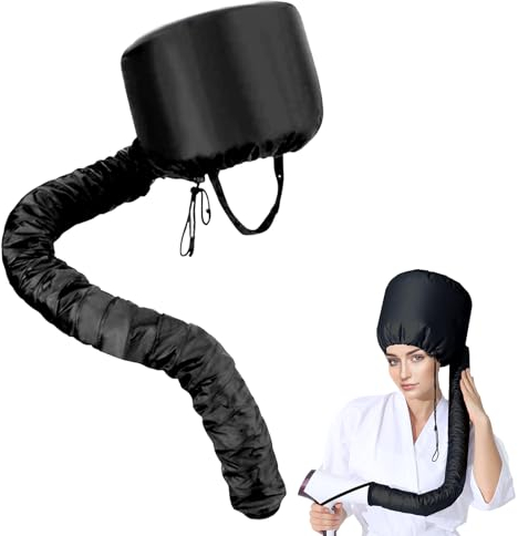 Casque pour Sèche Cheveux,Bonnet de Sèche-cheveux,Casques Chauffants pour Séchage Cheveux e Conditionnant en Profondeur,pour le Style de Séchage Curling, Sèche-Cheveux à Capuchon (Noir)