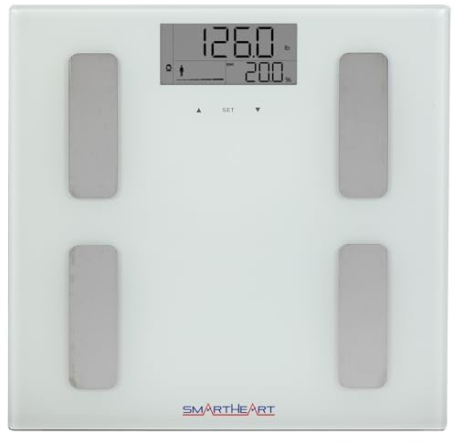 SmartHeart Digital Body Composition Scale | 440 lbs / 200 kg Capacity | BMI | Bone Mass | Body Water Fat and Muscle Mass