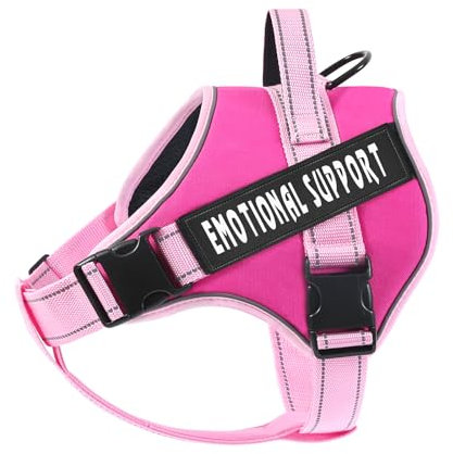 VOOPET Hundegeschirr für Arbeitstier, Therapietier, professionelles Service-Hundegeschirr für kleine, mittelgroße und große Hunde, reflektierend, atmungsaktiv und verstellbar, kein Ziehen/Würgen