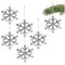 com-four® 6X Hängedeko Schneeflocke - Dekofigur aus vernickeltem Aluminium - weihnachtliches und Elegantes Wohnaccessoire - Dekoration für die Winterzeit