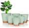 FORAGIFT Vasi Autoirriganti da Interno, 20/17,5/16,5/15/14/12,5cm, Vasi da Fiori in Plastica con Fori di Drenaggio Sottovaso e Serbatoio, Vaso da Interno per Tutte Le Piante da Appartamento, Verde