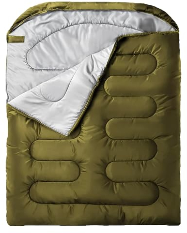 Doppelschlafsack für Erwachsene und Herren, XL, Queen-Size-Größe, 2-Personen-Schlafsack für alle Jahreszeiten, Camping, Wandern, Rucksackreisen, 2-Personen-Schlafsäcke für kaltes Wetter und warm