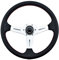 JHVVBFWF Autoteile Titanium Deep Dish Rennwagenlenkrad Driftendes Sportlenkrad Mit Hupenknopf Autolenkrad(Color:Silber)