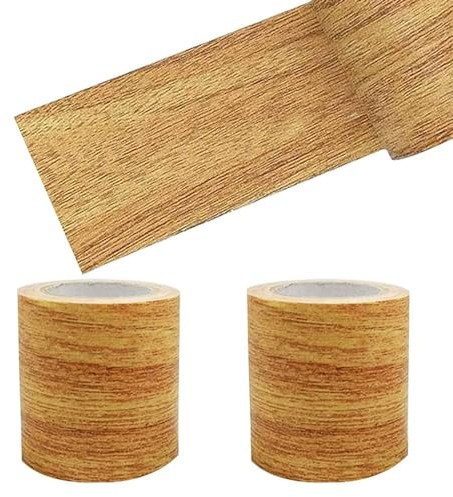 2 Rollos Cinta Adhesiva de Aspecto de Madera,Autoadhesiva Cinta de Reparación de Muebles Cinta Adhesiva Multiusos Impermeable Cinta de Reparación para Muebles, Puertas, Mesas y Sillas (4.6m*8cm)