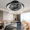Qiaomao Plafonnier Ventilateur Silencieux Design avec Télécommande/APP, Reversible Dimmable Timer Lustre Ventilateur de Plafond avec Lumiere, Luminaire Ventilateur Plafonnier 72w Noir+Blanc 49cm