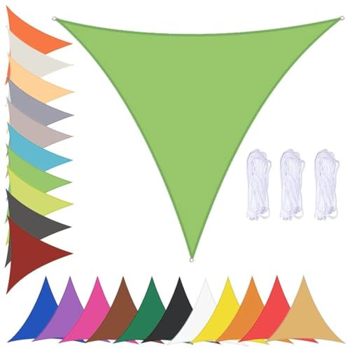 Sonnensegel Dreieckig Sonnenschutz Markise Garten Wasserdicht 90% UV Schutz Sonnensegel mit Ösen für Balkon Terrasse Strand Pool Hinterhof Grün 4.5x4.5x4.5m